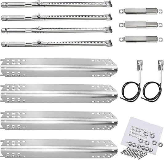 Utheer Grill Replacement Parts for Charbroil Advantage Series 4 Burner 463344015 463343015 463240015 463432215 Gas Grills, 3 Burner 463436815, Grill Burner Heat Plate Shield Adjustable Crossover Tube