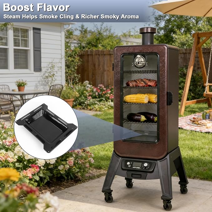 Water Pan for Pit Boss 3 Series Vertical Smoker, Replaces PBV3P1-13 | Measures 12.6 x 14.3 inches and helps maintain moisture while catching drippings during low-and-slow smoking