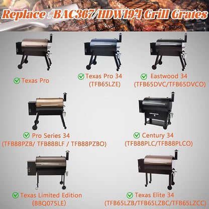 Grill Grates for Traeger Pro 34 Series Eastwood Texas Elite Cast Iron Cooking Grate Grid BAC367 HDW194 Rack BBQ Replacement Parts Wood Pellet Smoker Accessories
