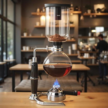 Bluefire Butane Mini Burner self-ignition with stove stand Ideal for Lab or Home- Syphon Coffee Making, Fondue Warmer, S’mores Maker