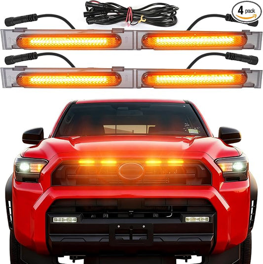 Amber Front Grills Led Lights for 2025 2026 Toyota 4Runner SR5 | 6th gen Grill Grille Light Accessoris (For SR5 only )