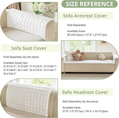 OstepDecor Couch Cover for Dogs, Washable Non Slip Sofa Cover for Pets | Soft Couch Covers for Sofa, Loveseat and Sectional, Furniture Protector Against Pet Hair & Dirt (27.6" x 59", Off White)