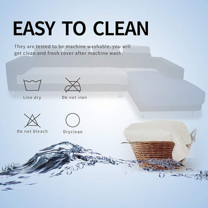 Easy-Going Sectional Couch Covers for Dogs L Shape Sofa Cover Reversible Sofa Slipcover Chaise Lounge Cover Furniture Protector Cover for Pets Dog Cat (42 x 68 inches, Ivory/Ivory) | Soft Sofa Slipcover For Dogs, Fits Left/Right Chaise Lounge Protector...