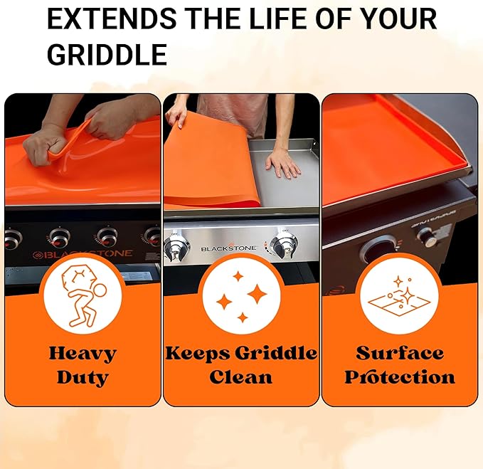 28" Premium Silicone Griddle Mat for Blackstone 28 Inch Grill, Heavy Duty Food Grade Silicone Griddle Cover, Keep Your Grill Clean and Rust-Free All Year Long
