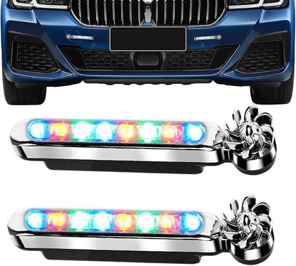 Wind Power Led Lights Waterproof Decorative Adjustable | 2 Pieces Wind Powered LED Vehicle Daytime Lights for Trucks SUV Motorcycle Bike Auto Travel Road Trips Camping Outdoor