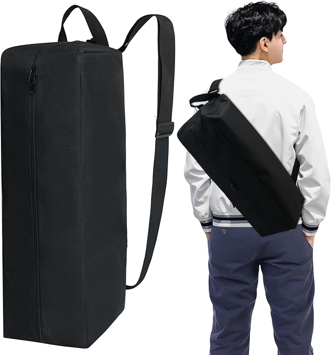 Grill Accessory Storage Bag, Tool Storage for Outdoor Grilling Utensil Holder with Inner Mesh Pockets and Magic Tape, Black Hardware BBQ Tools Storage Container for Camping Hiking Barbecue
