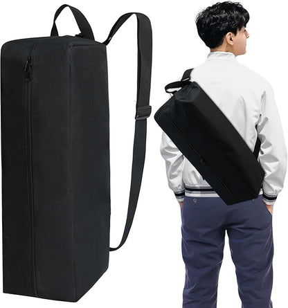 Grill Accessory Storage Bag, Tool Storage for Outdoor Grilling Utensil Holder with Inner Mesh Pockets and Magic Tape, Black Hardware BBQ Tools Storage Container for Camping Hiking Barbecue