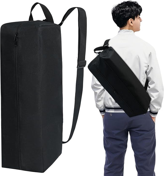 Grill Accessory Storage Bag, Tool Storage for Outdoor Grilling Utensil Holder with Inner Mesh Pockets and Magic Tape, Black Hardware BBQ Tools Storage Container for Camping Hiking Barbecue