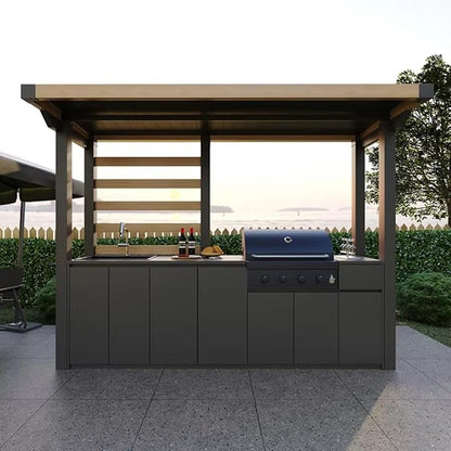 Modular Outdoor Kitchen Unit with Expandable Cooking Space and Service Counter for Catering Projects Event Food Service Vendor Setup