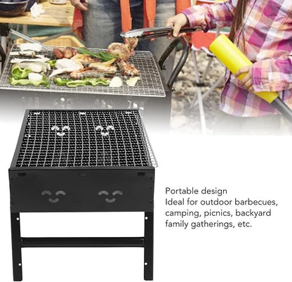Portable Charcoal Grill Premium Iron Stainless Steel Folding Barbecue Grill BBQ Tool for Outdoor Backyard Cooking Camping Picnics