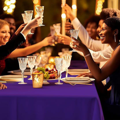 54 Inch X 600 Feet Plastic Table Cover Roll Premium Disposable Plastic Tablecloth for All Type/Shape Tables | Picnic, Party, Banquet, Birthdays, Weddings (Purple, 54 Inch X 600 Feet)