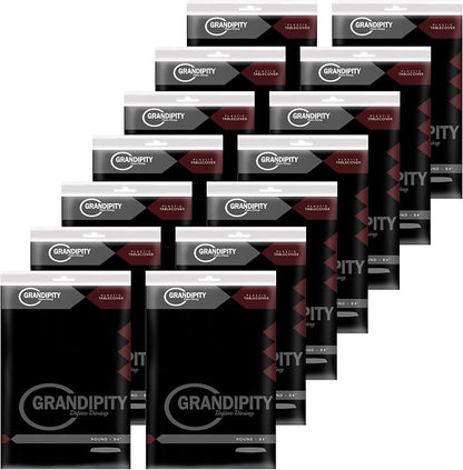 Grandipity 12 Pack Premium Disposable Plastic Tablecloth 84" Inch Decorative Round Table Cover - Black
