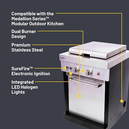 Char-Broil Medallion Series Modular Outdoor Kitchen Dual Fuel Convective 2-Burner Propane Gas Stainless Steel Stove Top - 463246218