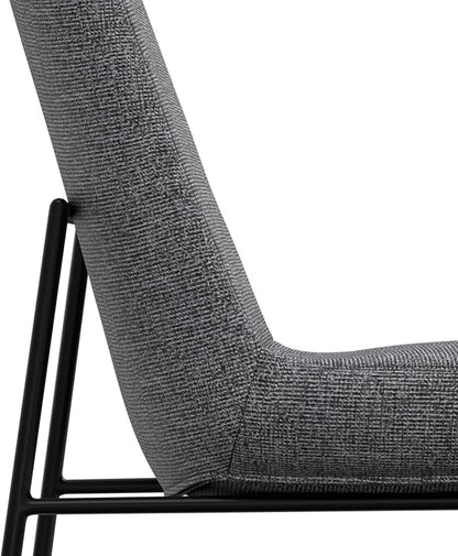 SIMPLIHOME Hayley Vegan Leather Dining Chairs in Cream (Set of 2) | Modern minimalist dining chairs with a metal sled base and a cushioned seat; kitchen or side chairs.