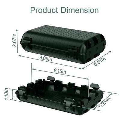 Outdoor Waterproof Electrical Box, Large Extension Cord Cover (9.05x6.61x2.67inch) Plug Protector Cable Connection Safety Box IP54 Water-resistant for Power Strip, Holiday Light and Decorations, Green