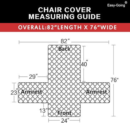 Easy-Going Reversible Couch Cover, Small Chair, Gray/Light Gray | Machine Washable Slipcover For Dogs, Water Resistant Furniture Mat For Living Room, Non-Slip Sofa Cover, Pet Friendly
