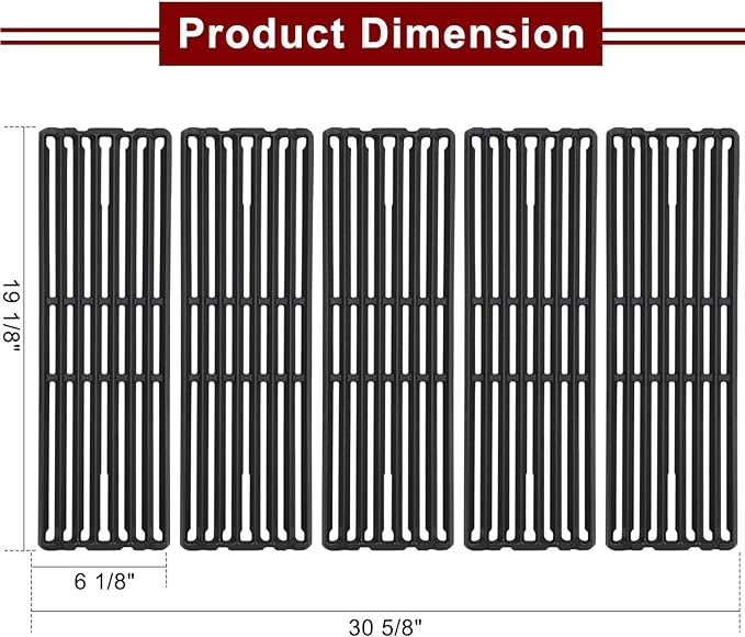 Hiorucet Grill Parts for Broil King 9561-54, 9561-57, 9561-64, 9561-67, Imperial XLS, Regal 420, Regal 440, Regal 490, Regal 590, Regal 590 Pro, Regal 625, Cast Iron Grill Grates for Broil King Parts
