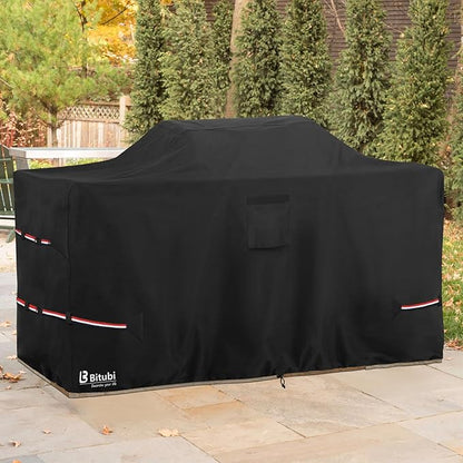 Bitubi 78 Inch Island Grill Cover - 600D Heavy Duty Waterproof All Weather Protection Extra Large Grill Cover,Black