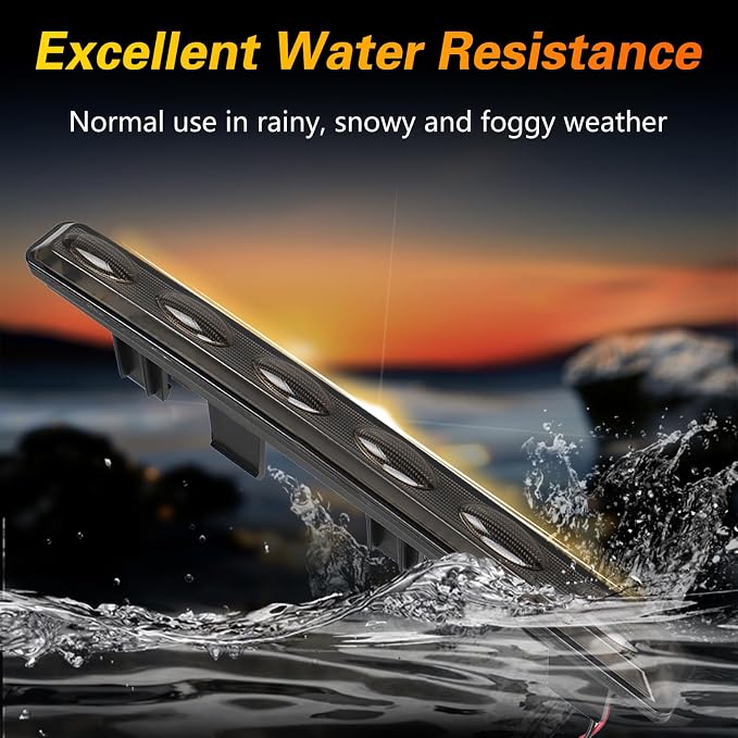 FUSCH Pair of LED Front Grill Lights Compatible with Dodge Ram 1500 Big Horn Laramie Tradesman 2019-2024, Exterior Grille Trim Lamp with Wiring Harness, Radiator Grille Light White - Smoked Lens