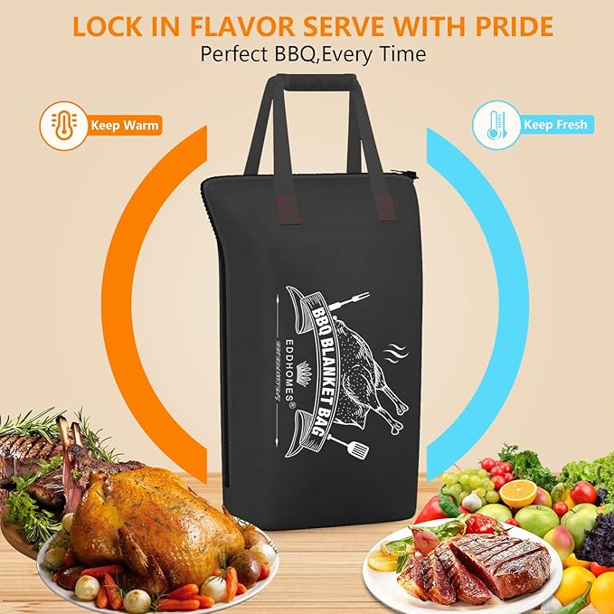 BBQ Blanket for Resting Meat, Reusable Smoker Grilling Meat Insulated Brisket Resting Blanket Bag, Smoker Meat Resting Blanket Bag for Men, Dad, BBQ Lovers, Christmas Gifts&Stocking Stuffers