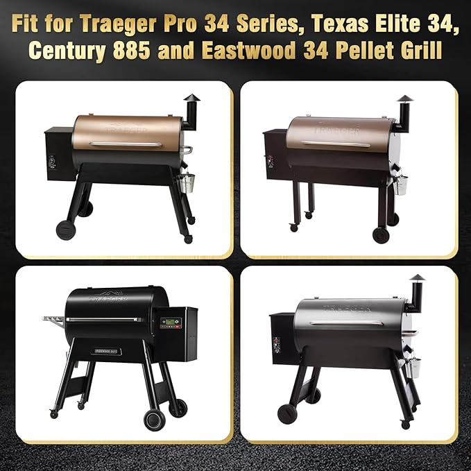 Uniflasy Upgraded Folding Front Shelf for Traeger Pro 34 Series & Century 885, Texas Elite 34 Pellet Grill Accessories, 37" x 12" Heavy-Duty Grill Prep Table with Cutting Board Basin Lid 5 Hooks