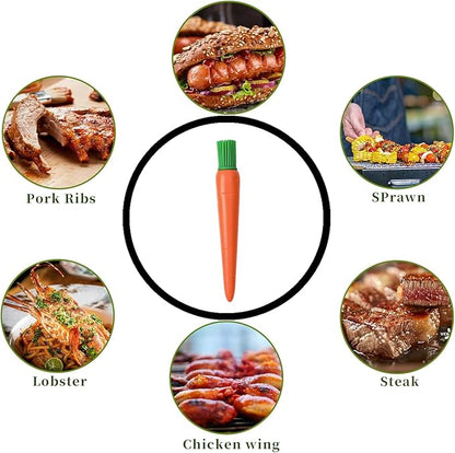 2 Pcs Silicone Oil Brush Creative Carrot Shape Silicone Baking Brush for Cooking, Kitchen Tool