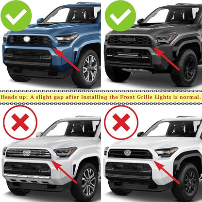 4pc Smoked Housing Amber LED Front Centra Grille Lights DRL Feature Kit for Toyota 4runner 2025 TRD & TRD PRO & Trailhunter,OEM Grill Led Grill Light for 4Runner Accessories (Yellow)