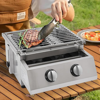 Propane Infrared Steak Grill, Portable LPG Gas Grill Outdoor Camping Gas Grill with Independent Ignition Design for for Camping Picnic