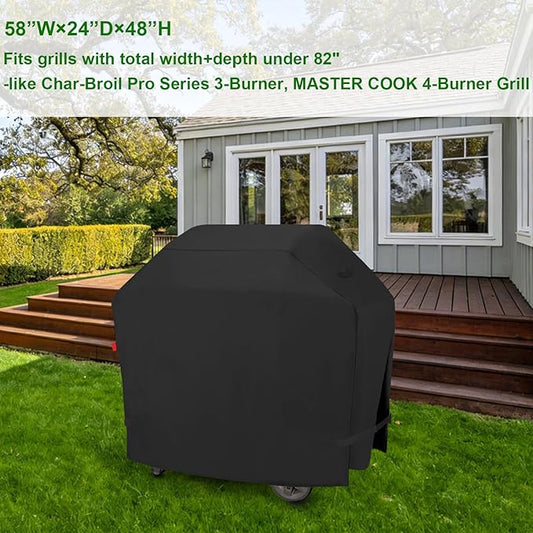 Outdoor Grill Cover for Master Cook 4-Burner Gas Grill, Broil King: Regal S 420 & 490,Signet 400,Crown 420 & 410,Crown S 440 & 490, Char-Broil: Pro Series 463365124 & 463366724 3-Burner Grill 58"