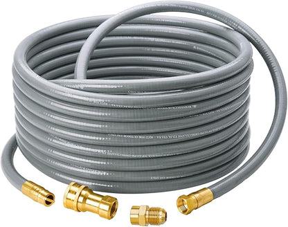 CALPOSE 40 Feet 1/2 inch ID Natural Gas Grill Hose with Quick Connect Fittings, Natural Gas Line for Grill, Pizza Oven, Heater and More Low Pressure Appliance