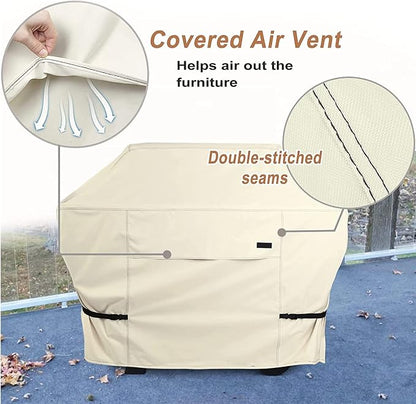 NettyPro Griddle Cover for Blackstone 36 inch Griddle Waterproof Heavy Duty 4 Burner Flat Top Gas Grill Cover 36" Cooking Station, Beige