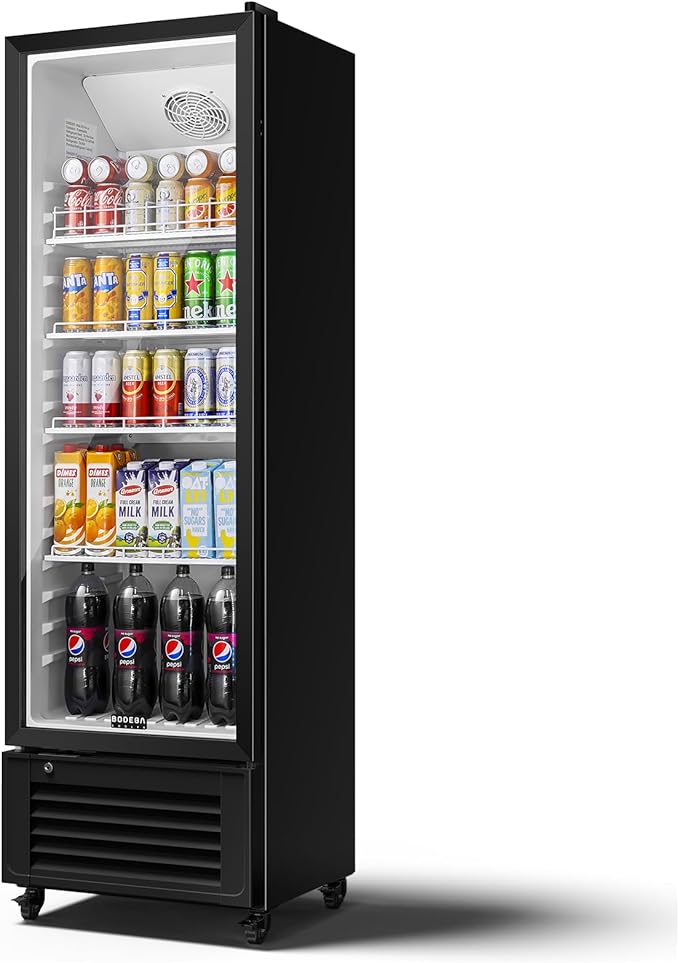 BODEGACOOLER Beverage Refrigerator, 326L/344 Qt Commercial Refrigerator For Kitchen, Home,Office and Garage, 312 Cans & 192 Bottles Display Refrigerator For Beer,Soda, Bar Cooler with Soft LED Light.