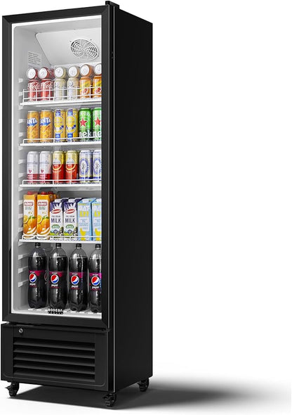 BODEGACOOLER Beverage Refrigerator, 326L/344 Qt Commercial Refrigerator For Kitchen, Home,Office and Garage, 312 Cans & 192 Bottles Display Refrigerator For Beer,Soda, Bar Cooler with Soft LED Light.
