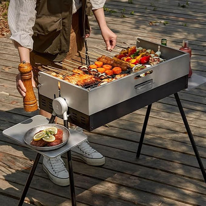 Charcoal Grills, Small Grill, Folding Barbecue Grill, Portable Grill, for Courtyard, Garden, Backyard, Picnic
