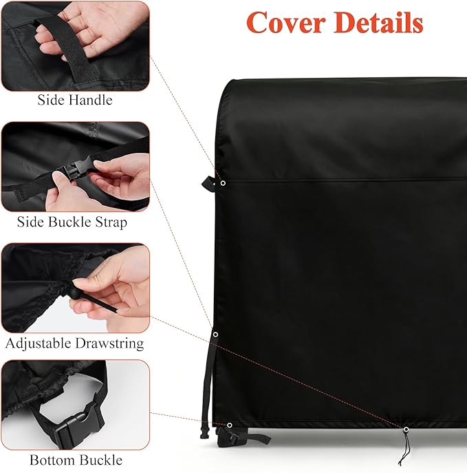 TheElves Outdoor Grill Covers Waterproof Heavy Duty for Weber Smoque XL 34‑Inch Pellet Smoker Grills and Weber Searwood XL 600 Pellet Smoker Grills - 51" W x 23" D x 45" H