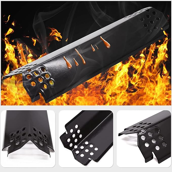 Grill Replacement Parts for Nexgrill 5 Burner 720-0888, 720-0888N, 720-0888S, 4 Burner 720-0830H, 17 Inch Cast Iron BBQ Grill Cooking Grates, Burner Tubes, Grill Heat Shields Plates, Grill Igniters.