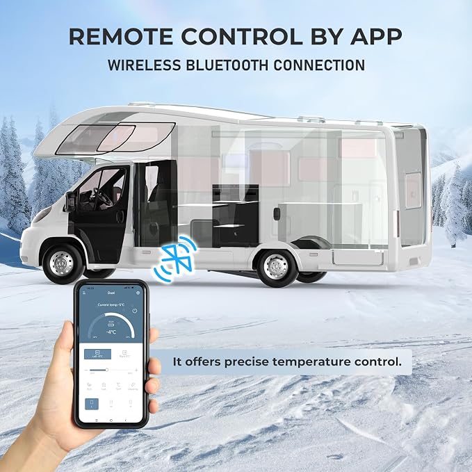 2.3 Cu.Ft Portable Refrigerator with True Freezer -4°F | 12V/24V DC & 110V AC, APP Control, Energy Star Certified, Compact Refrigerator for RV, Camper, Truck, Boat, Apartment
