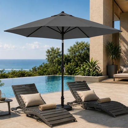 7.5ft Patio Umbrella, Outdoor Table Market Umbrella with Smooth Crank Lift, 6 Windproof Fiberglass Ribs, UPF50+ UV Protection for Deck, Pool, Garden and Backyard
