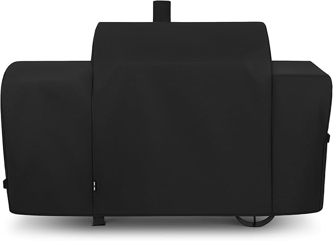Unicook Heavy Duty Waterproof Offset Smoker Cover, Compatible with Oklahoma Joe's Longhorn Combo Grill, Outdoor Fade Resistant Charcoal/Smoker/Gas Combo BBQ Grill Cover, Black