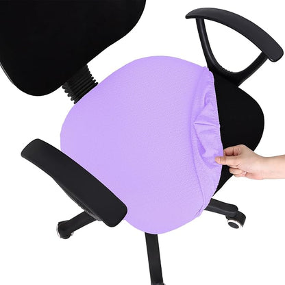 Smiry Office Computer Chair Seat Covers for Desk, Anti-dust Protector | Stretch Jacquard Removable Washable Desk Chair Seat Cushion Protectors, Lavender