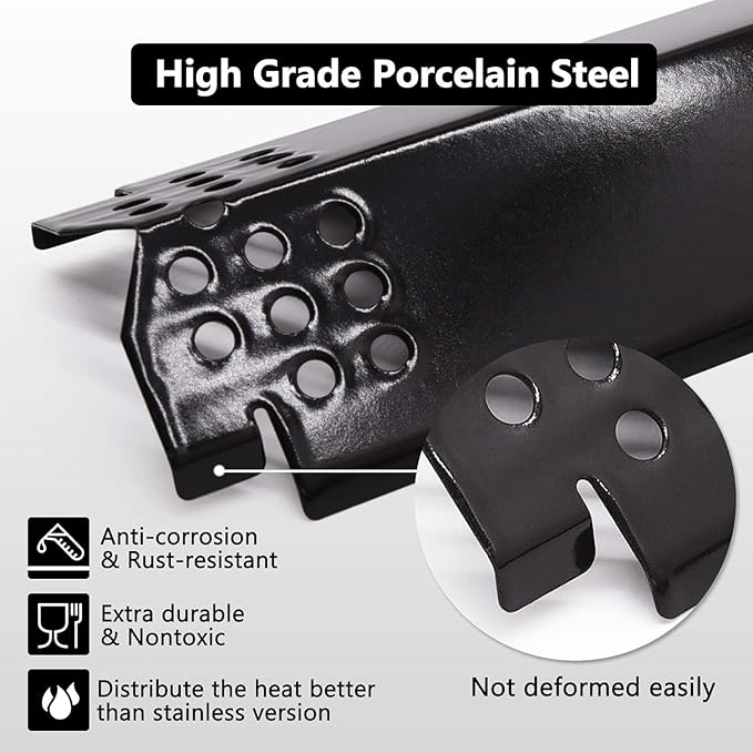 Criditpid Grill Replacement Parts for Nexgrill 2 Burner 720-0864M, 720-0864, 720-0830H, 720-0888N, 720-0864R, Grill Heat Plate Shields, Burners and Igniters for Nexgrill 720-0864M Replacement Parts