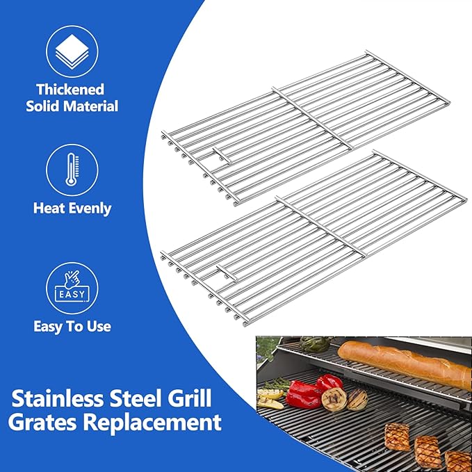 RJC008P Grill Grates Replacement Parts for RCS Grill Grids RJC32A RJC32AL Summerset Sizzler Grates Blaze Grill Parts 32 Inch 4 Burner Gas Grill Stainless Steel Cooking Grates, 4pcs