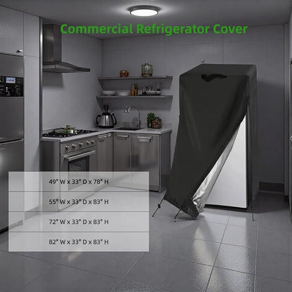 48W Commercial Refrigerator Cover for 36 Cu Ft Industrial Upright Fridge | 49x33x78,Waterproof Dustproof Heavy Duty Oxford Fabric,for 48" W Commercial 36 Cu.ft 2 Door Stainless Steel Freezer Combo