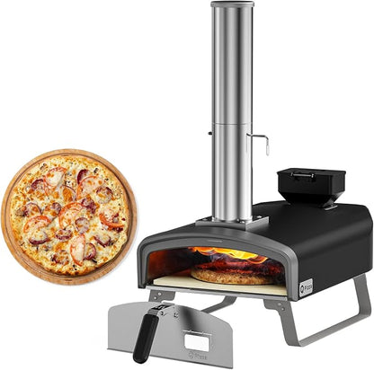 Portable Pizza Oven, Outdoor Pizza Stove, Wood Pellet Burning Pizza Oven with Pizza Stone for Outdoor Backyard Pizza Maker Garden Kitchen, PS105