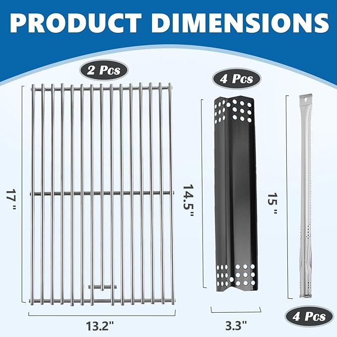 SafBbcue Replacement Parts Kit for Nexgrill 4 burner 720-0830A 720-0830H 720-0783E 720-0783C 720-0830D Parts, Kenmore 122.33492410 122.33492411, Master Forge 1010037, BHG 720-0783W Replacement Parts