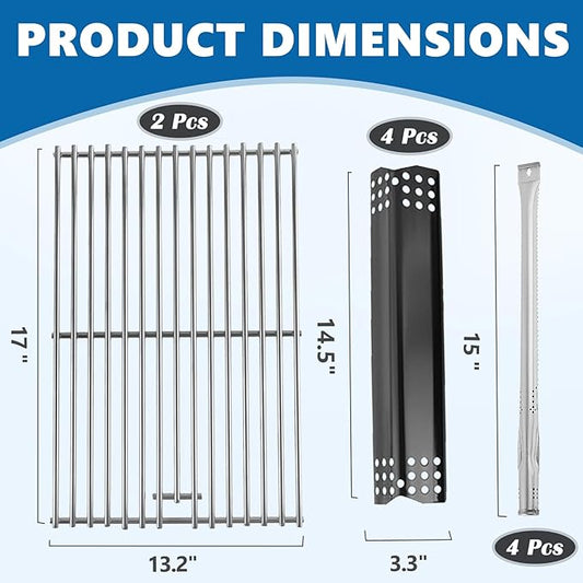 SafBbcue Replacement Parts Kit for Nexgrill 4 burner 720-0830A 720-0830H 720-0783E 720-0783C 720-0830D Parts, Kenmore 122.33492410 122.33492411, Master Forge 1010037, BHG 720-0783W Replacement Parts