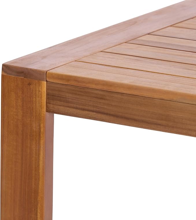 Christopher Knight Home Balew Patio Acacia Wood Dining Table, Indoor and Outdoor Dining Room Table for 6-8 Persons, Rectangular Dining Table for Backyard/Garden, Teak
