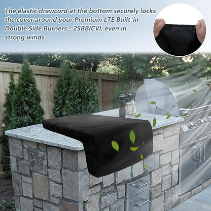 Burner Cover for 22 inch Delta Heat Power Burner Built-in Natural Gas Griddle,Heavy Duty 600D Waterproof Burner Cover with Plush Lining,Suitable 26''L x 22''W x 15''H,Black