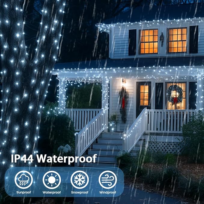 800 LED String Lights, 272FT Super-Long Christmas Lights Outdoor Indoor | Cool White, 13 Modes, Timer, Clear Wire Waterproof Twinkle Fairy Lights Plug in for Bedroom Classroom Patio Xmas Tree Decor