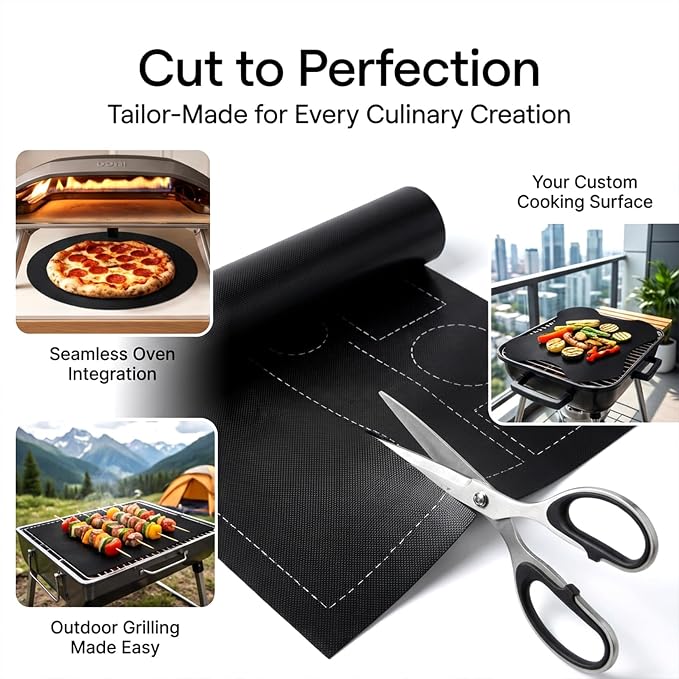 RAINFLOW 5 Pcs Nonstick Grill Mat for BBQ & Outdoor Grilling, 15.75 x 13 '' | Reusable & Easy to Clean Grill Cooking Mats for Gas, Charcoal & Electric Grills,Black